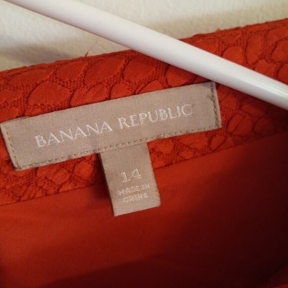 Banana Republic Red Textured Sleeveless Sheath Dress 14 Modest Church Dopamine - Picture 6 of 11